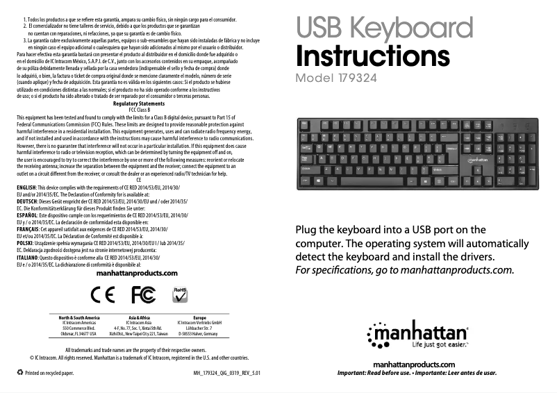 First page image of the manual for 179324