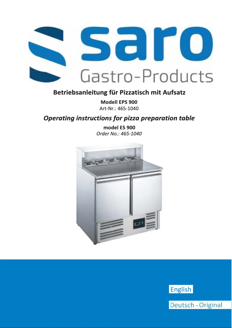 Image de la première page du manuel de l'appareil EPS 900