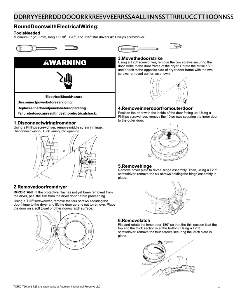 First page image of the manual for WGD560LHW