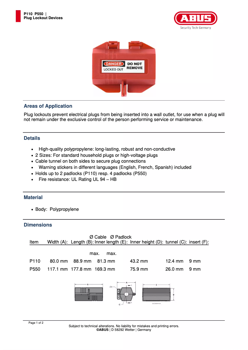 First page image of the manual for P110