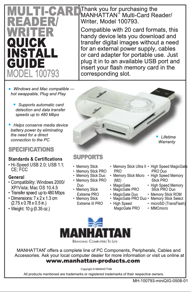 First page image of the manual for 100793