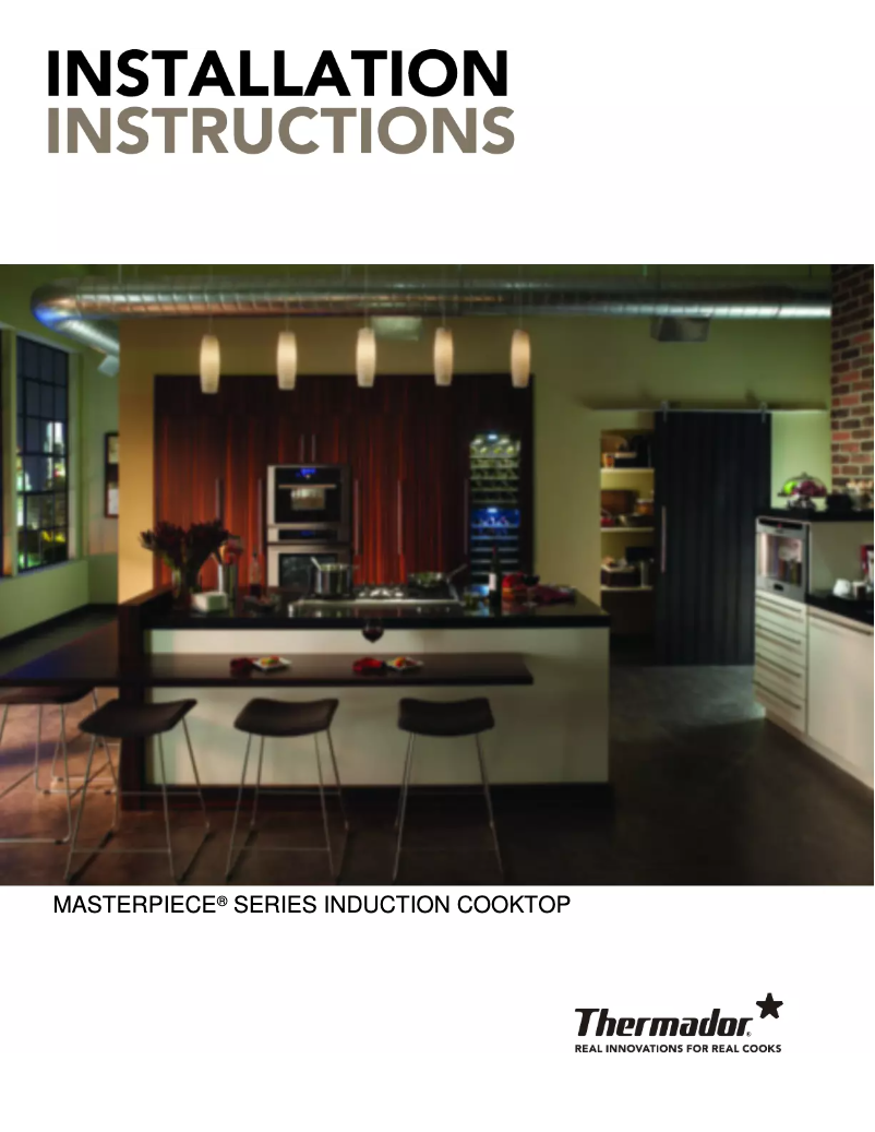 Page 1 of the manual Installation Guide Thermador CIT304KB