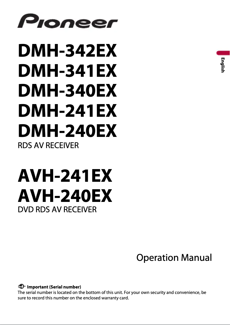Page 1 of the manual User Manual Pioneer AVH-241EXOB