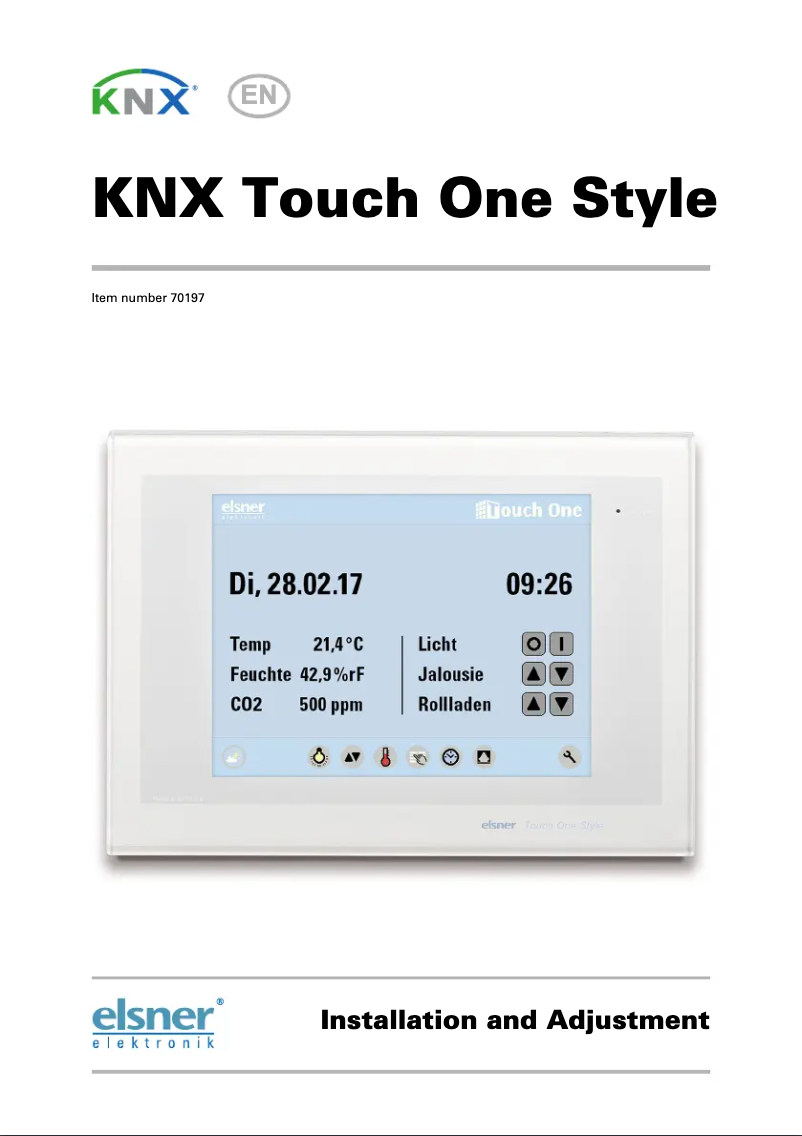 First page image of the manual for KNX Touch One Style