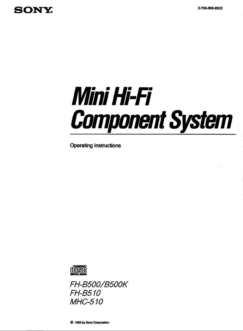 First page image of the manual for MHC-510
