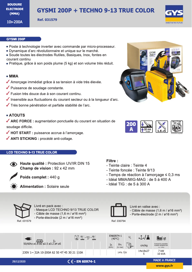 First page image of the manual for GYSMI 200P