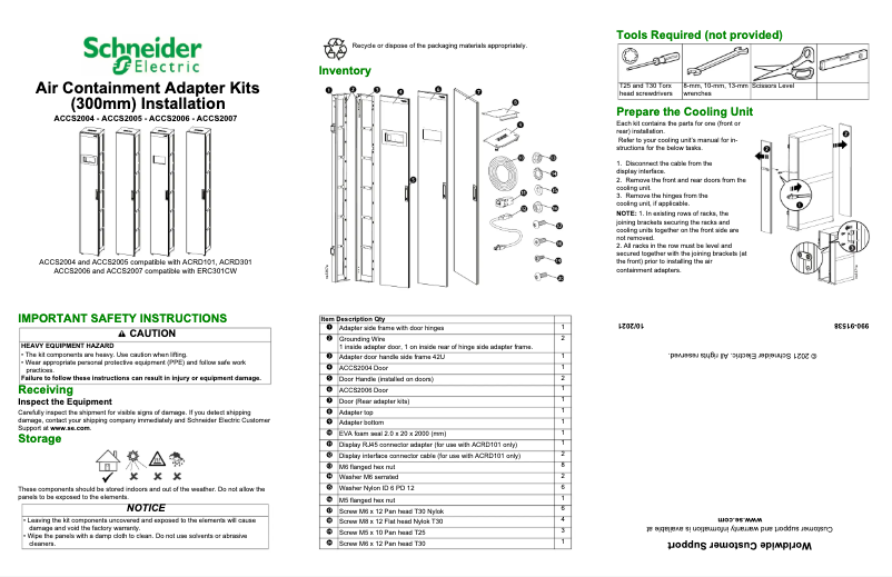 Page 1 of the manual User Manual APC ACCS2004