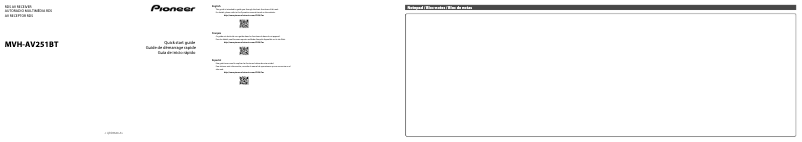 First page image of the manual for MVH-AV251BT