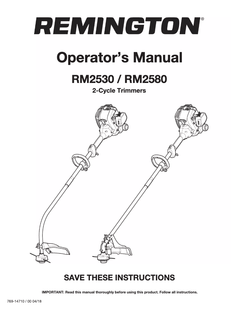 First page image of the manual for RM2580