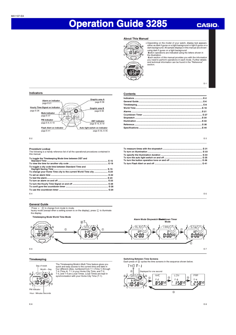 Page 1 of the manual User Manual Casio G8900-1