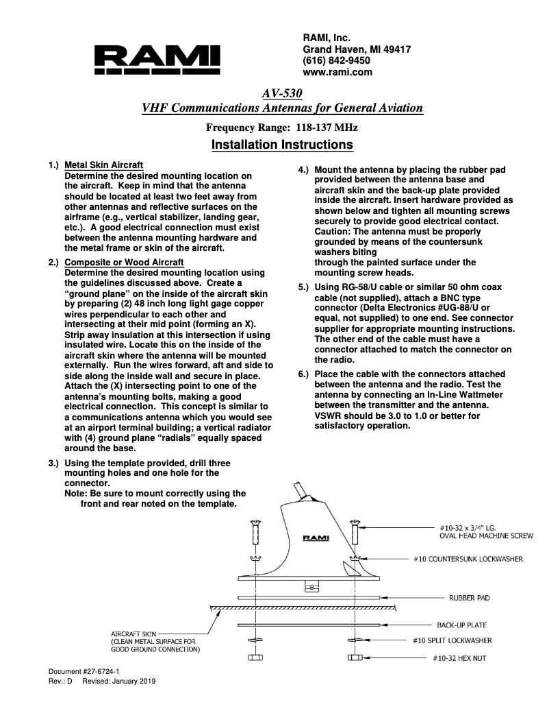 First page image of the manual for AV-530