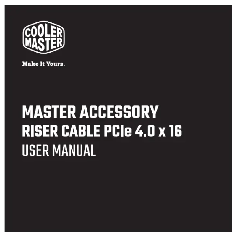 First page image of the manual for MasterAccessory Riser Cable PCIe 4.0 x 16