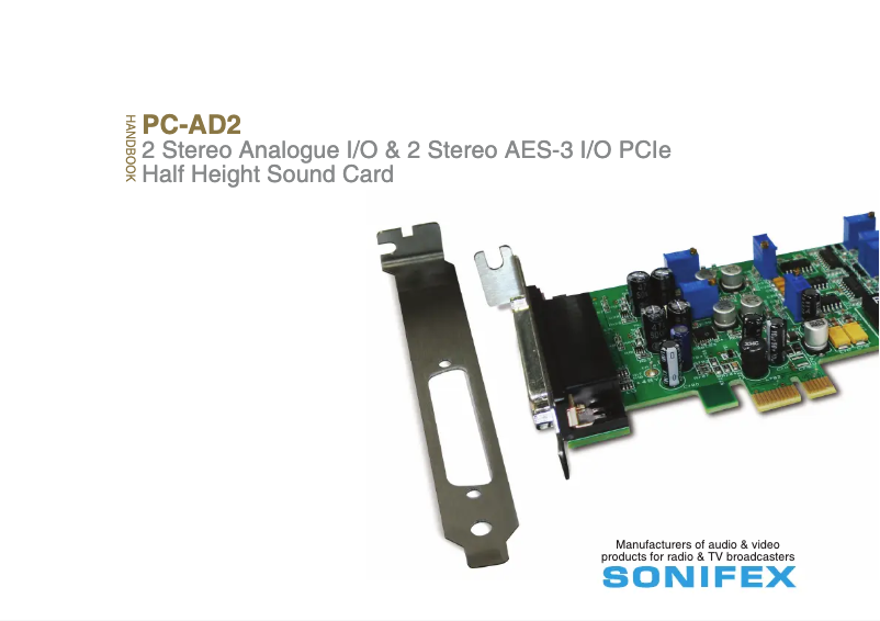 First page image of the manual for PC-AD2