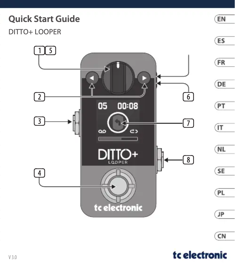 Page 1 of the manual User Manual TC Electronic Ditto+ Looper