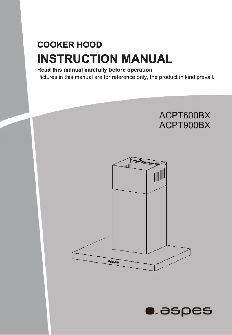 Page 1 of the manual User Manual Aspes ACPT900BX