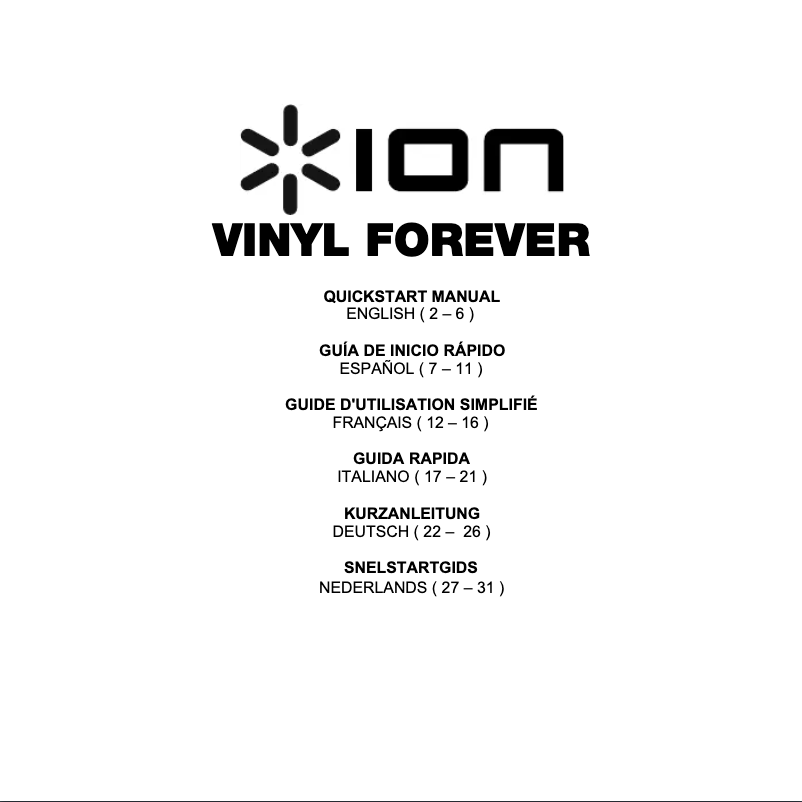 First page image of the manual for Vinyl Forever