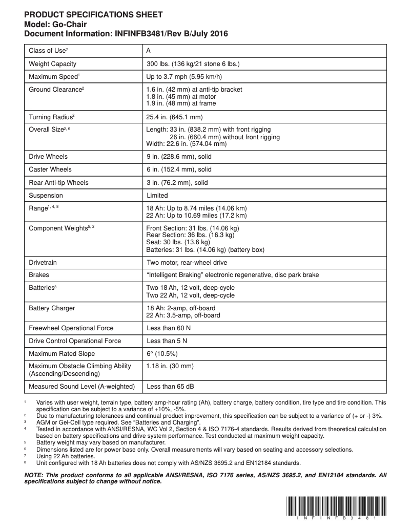 Image de la première page du manuel de l'appareil Go-Chair