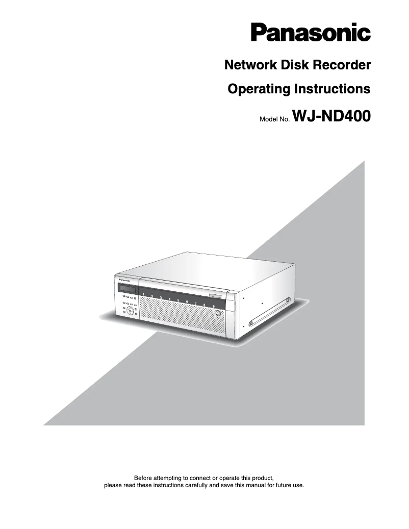 First page image of the manual for WJ-ND400