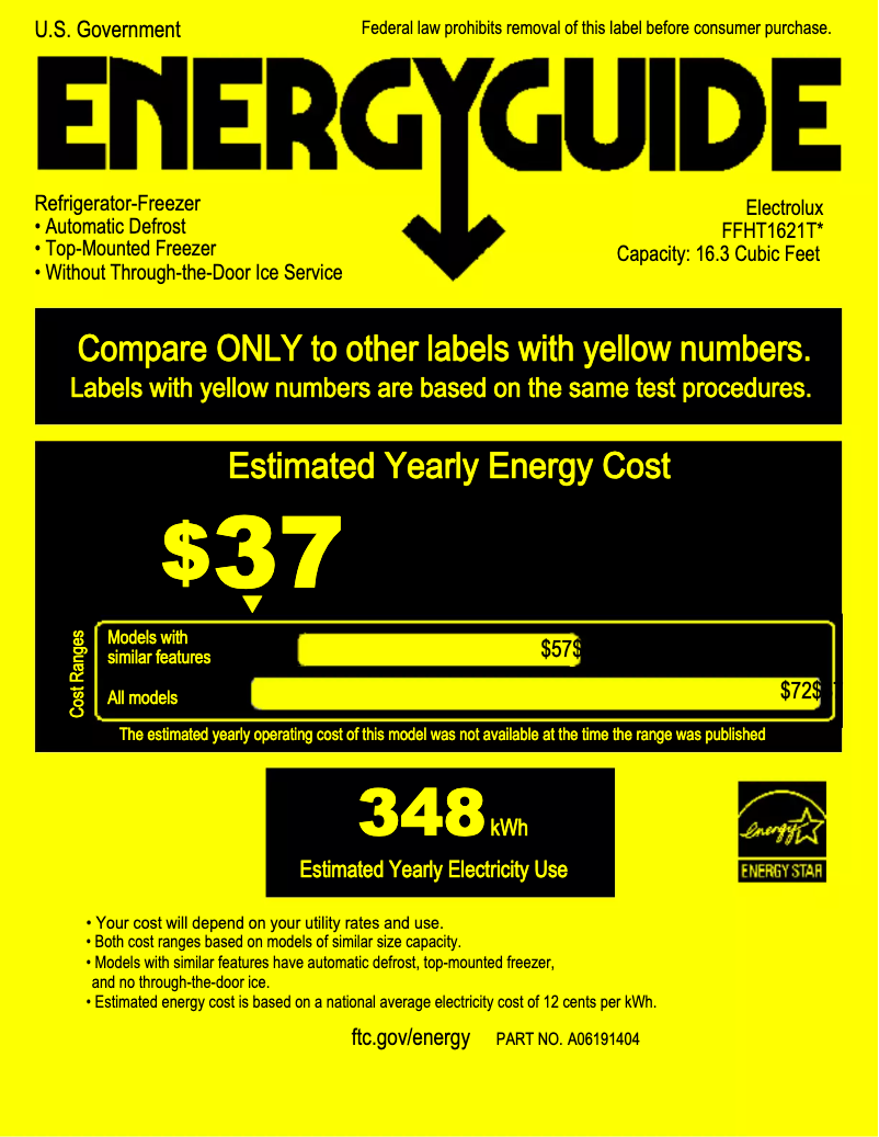 First page image of the manual for FFHT1621TB