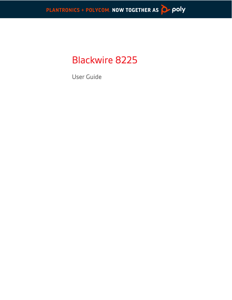 Image de la première page du manuel de l'appareil Blackwire 8225