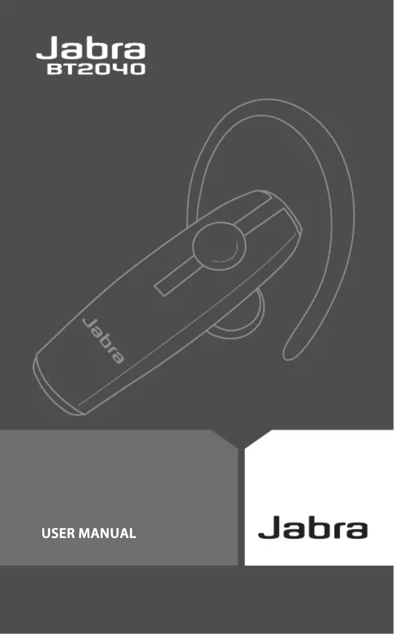 Page 1 of the manual User Manual Jabra BT2040