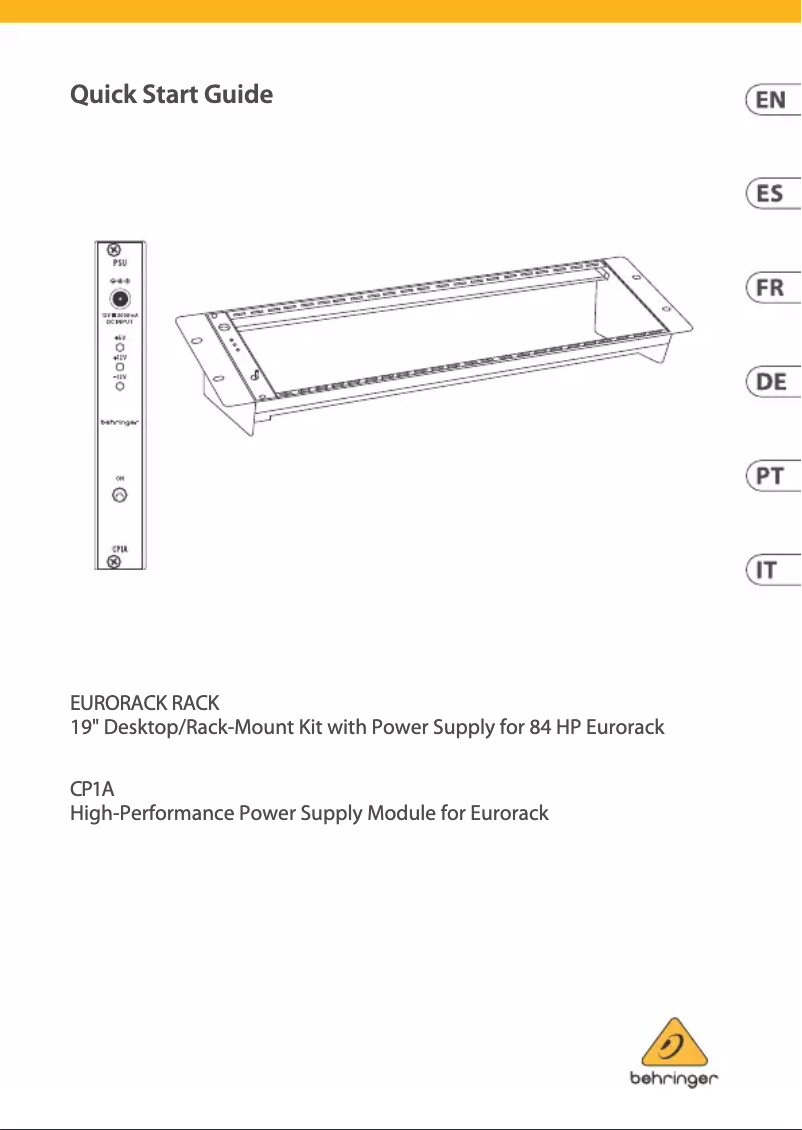 Image de la première page du manuel de l'appareil Eurorack Rack