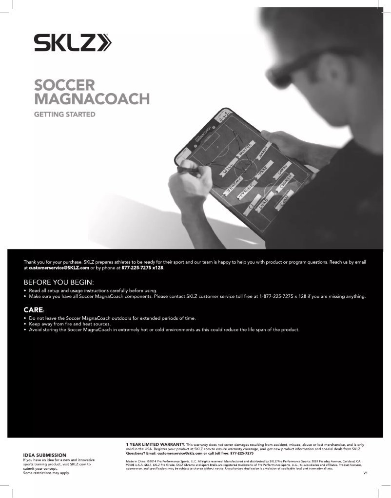 Page 1 of the manual User Manual SKLZ MAG-SOC-001