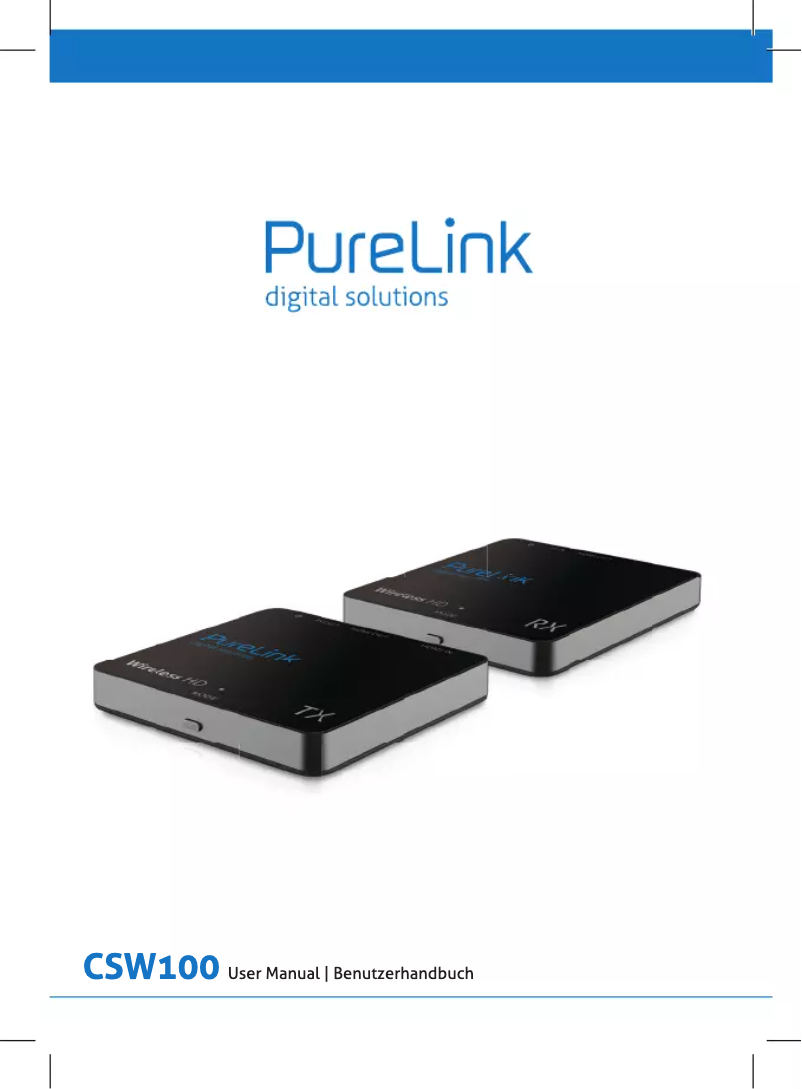 First page image of the manual for CSW100