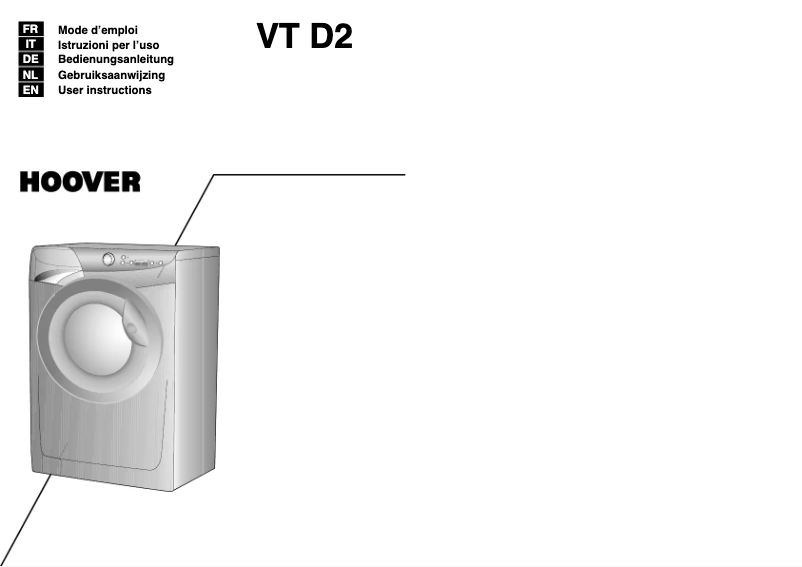 Page 1 of the manual User Manual Hoover VT 814 D21