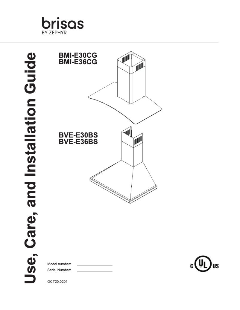 First page image of the manual for Brisas BVE-E30BS