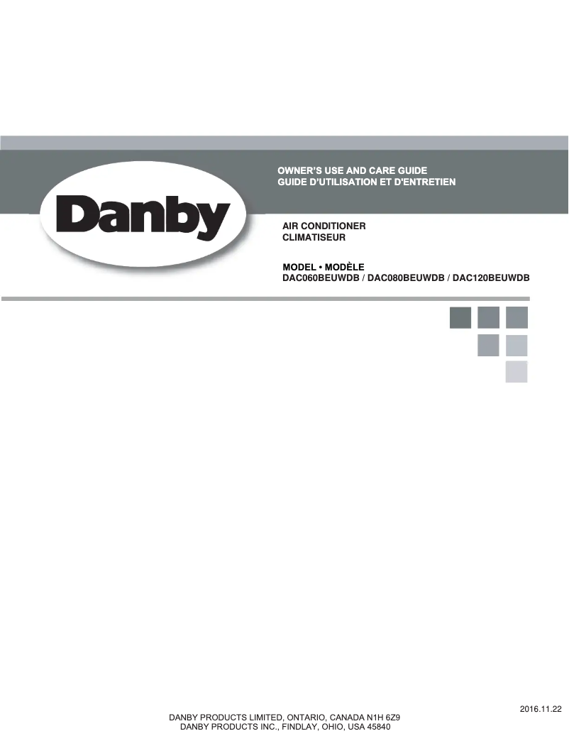 Page 1 of the manual User Manual Danby DAC080BEUWDB