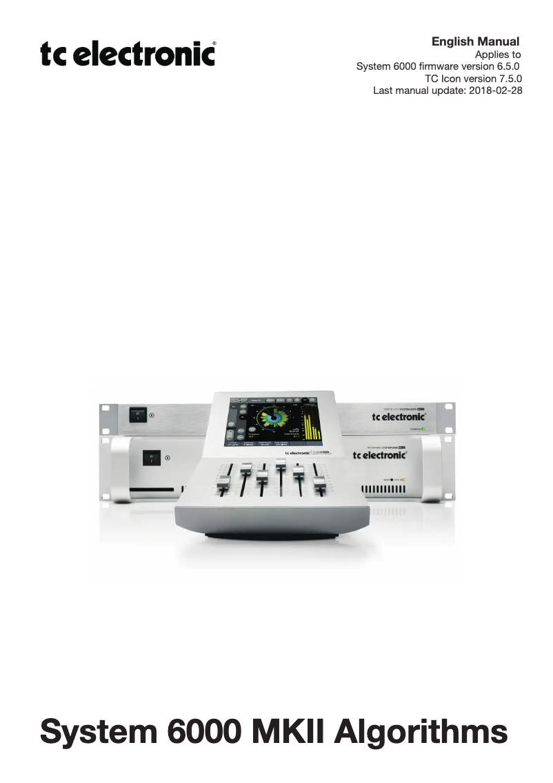 Page 1 of the manual User Manual TC Electronic Mastering 6000 MKII