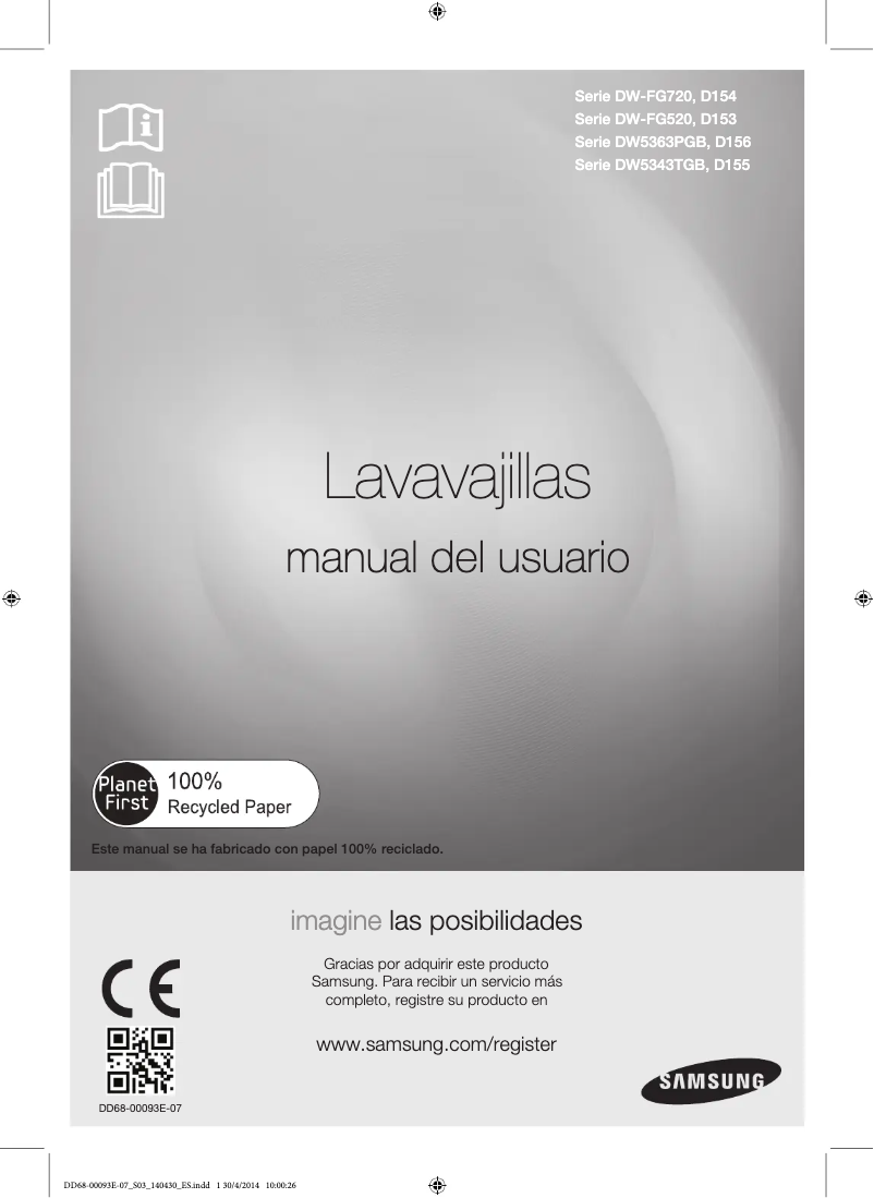 First page image of the manual for DW5363PGWQ