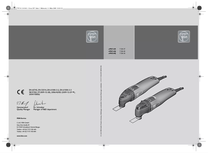 Page 1 of the manual User Manual Fein C 2.0Q