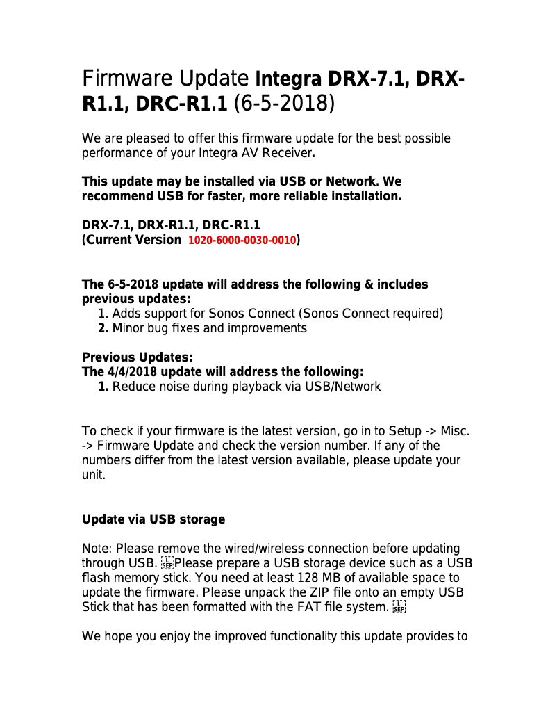 First page image of the manual for DRX-7.1