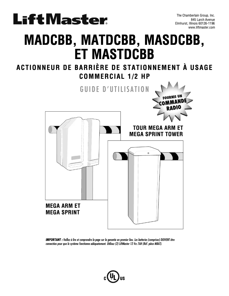 First page image of the manual for MATDCBB