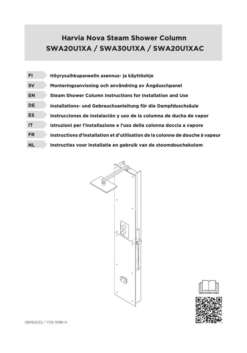 Page 1 of the manual User Manual Harvia Nova SWA20U1XA