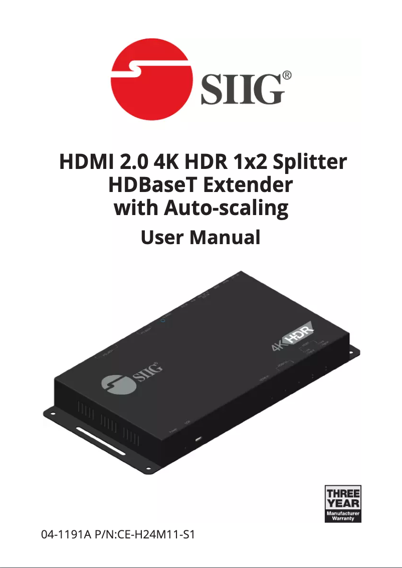 Page 1 of the manual User Manual Siig CE-H24M11-S1