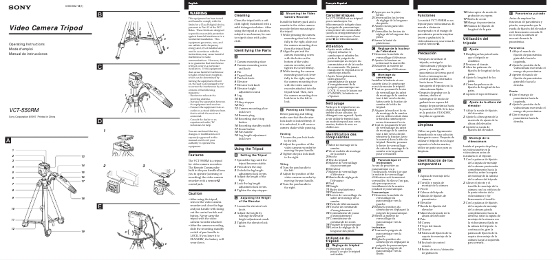 Page 1 of the manual User Manual Sony VCT-550RM