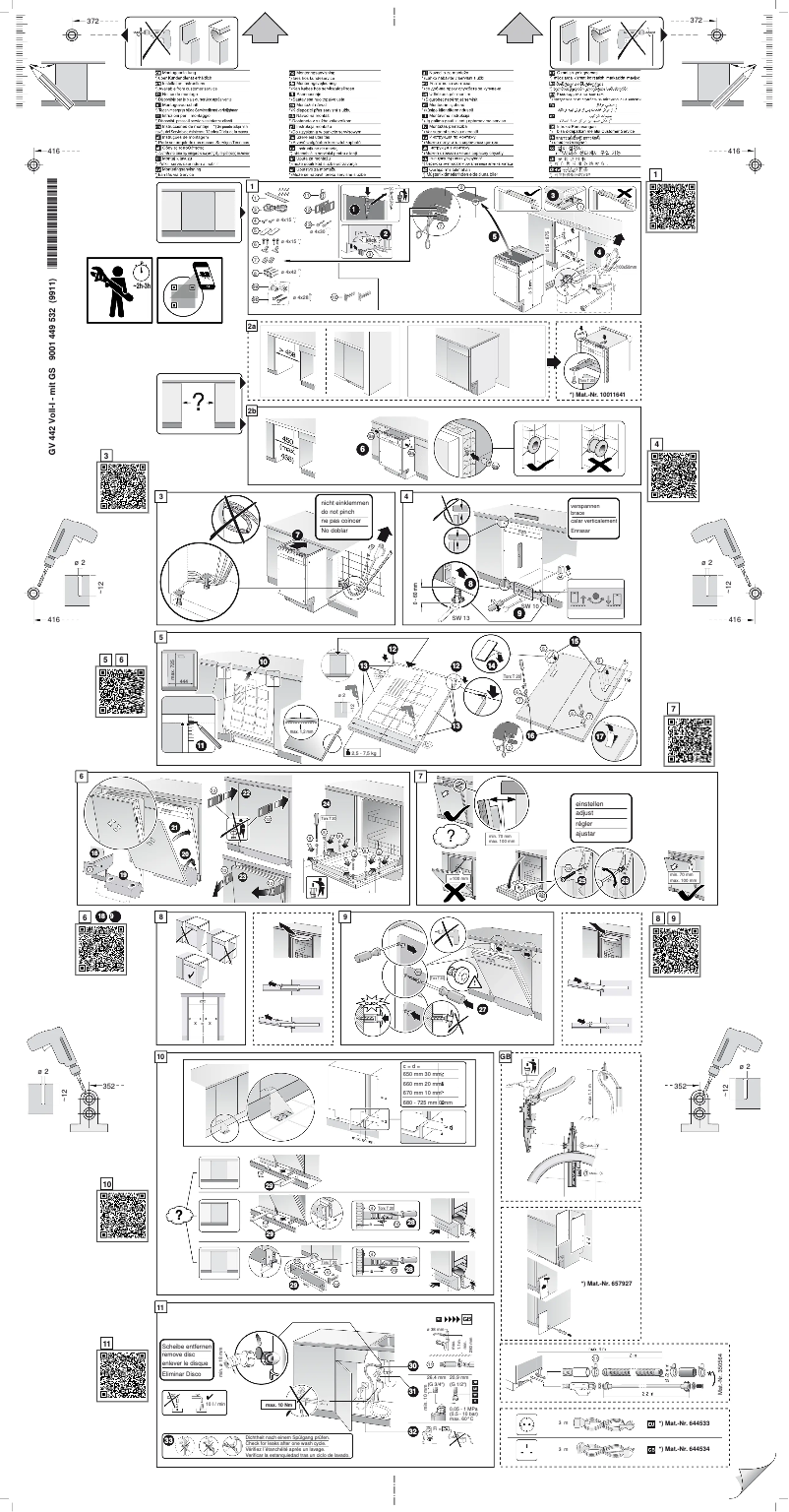 Page 1 of the manual Installation Guide Siemens SR85E800LE