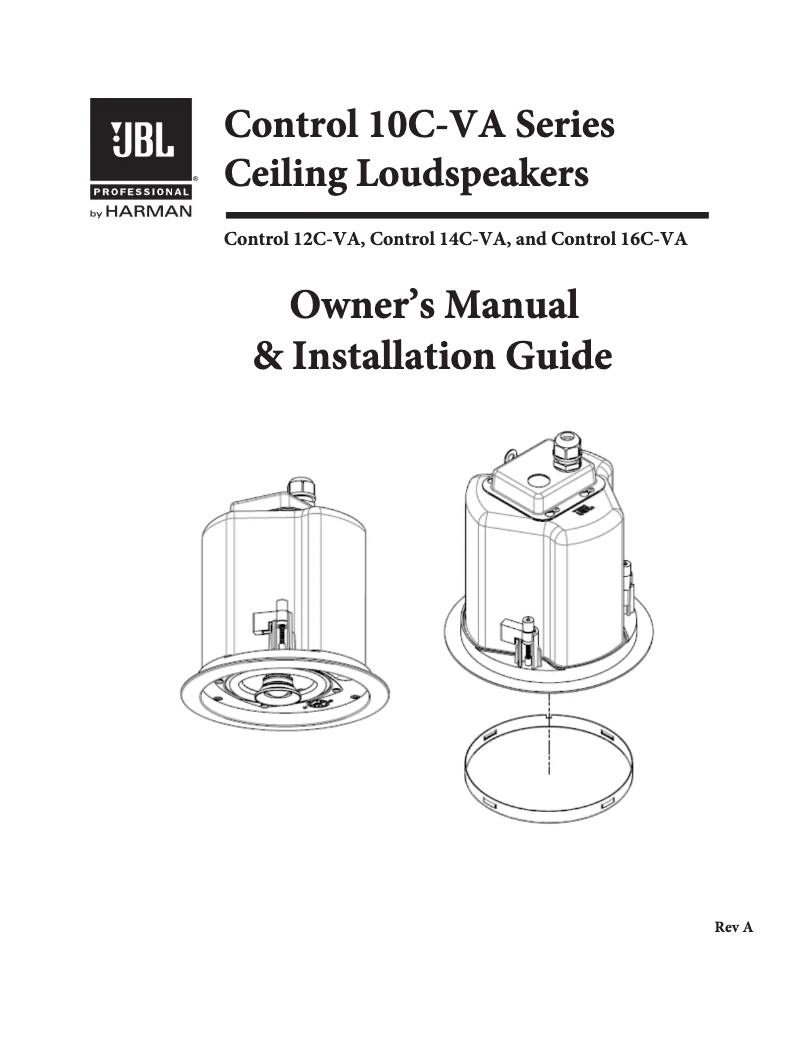 Page 1 of the manual Instruction Manual JBL Control 16C-VA