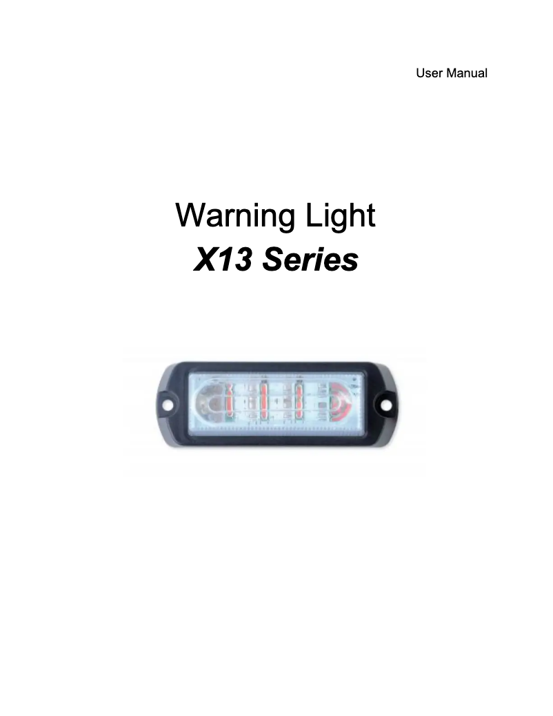 Page 1 of the manual User Manual Epcom X13-RB