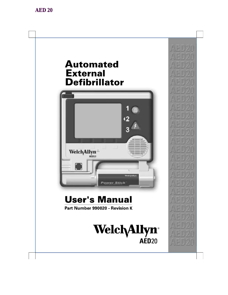Page 1 of the manual User Manual Welch Allyn AED 20
