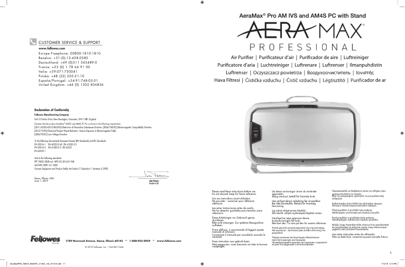 Page 1 of the manual User Manual Fellowes AeraMax Pro AM 4S