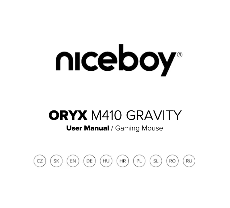 First page image of the manual for ORYX M410 Gravity