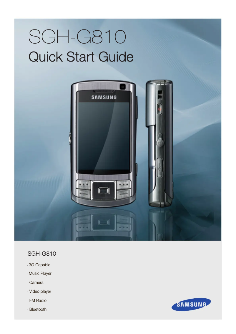 Page 1 of the manual Installation Guide Samsung SGH-G810