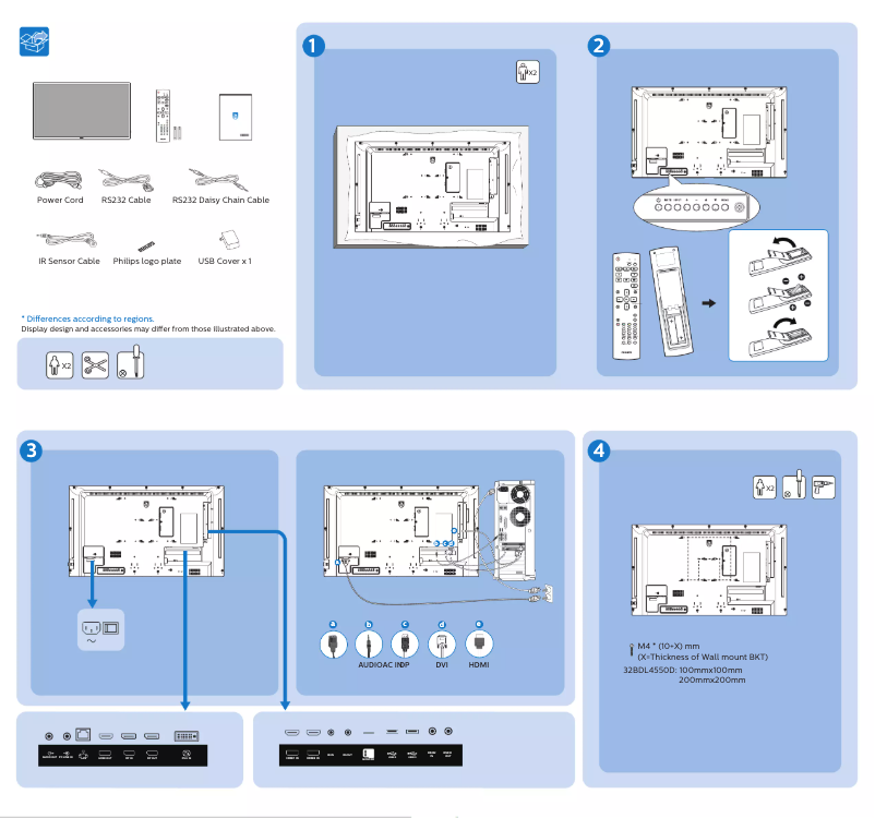 Page 1 of the manual Quick Start Guide Philips 32BDL4550D