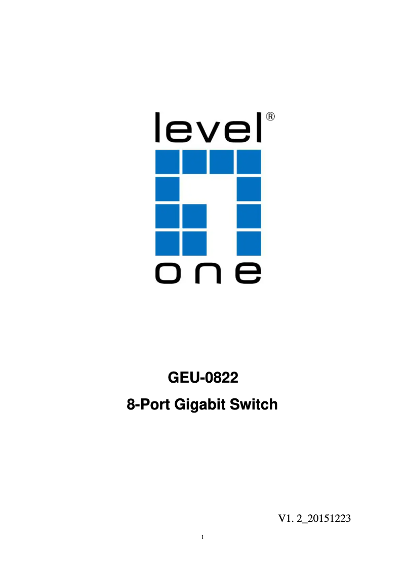 Page 1 of the manual User Manual LevelOne GEU-0822