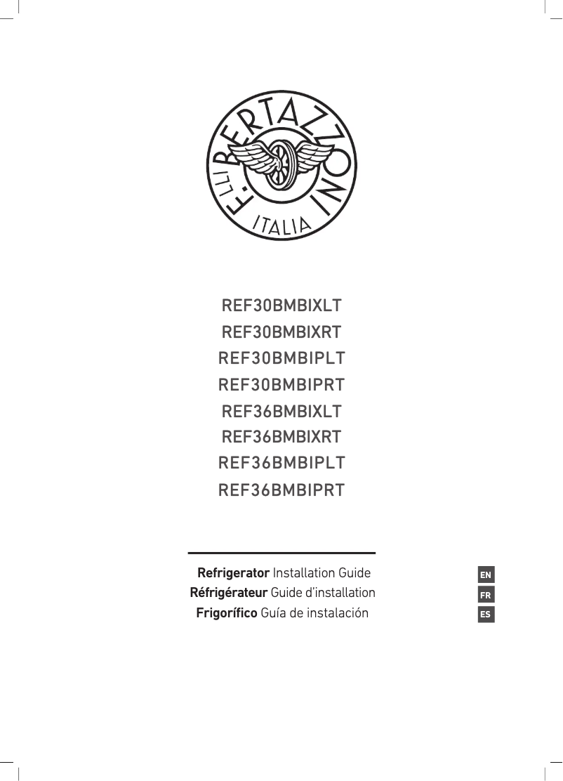 Page 1 of the manual Installation Guide Bertazzoni REF36BMBIXRT