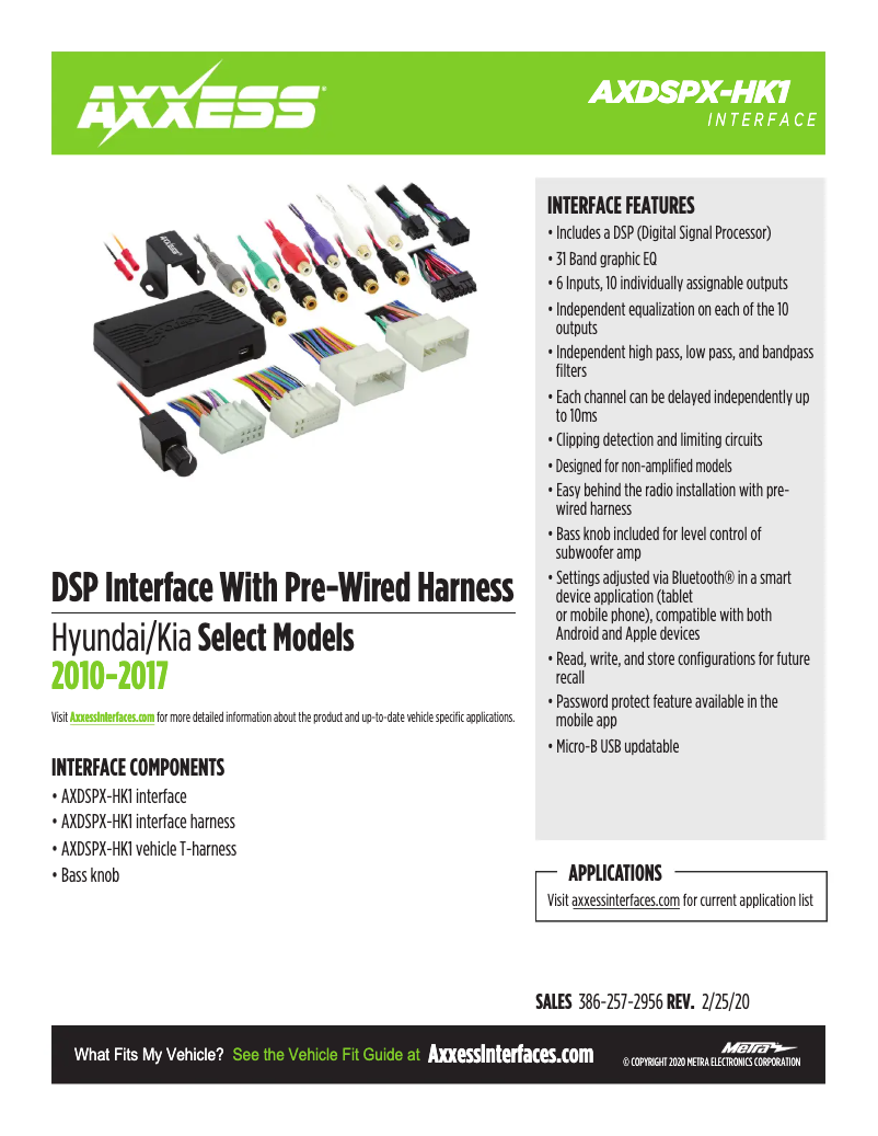Page 1 of the manual Technical Sheet AXESS AXDSPX-HK1